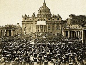 Praça de São Pedro, 18 de julho de 1870: nesse dia tão importante para a História da Igreja e dos homens, o Papa Pio IX proclama o dogma da infalibilidade pontifícia, confirmando solenemente a suprema autoridade apostólica do Vigário de Cristo