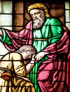 Volta do filho pródigo - Vitral na Catedral de Ferrara (Itália)