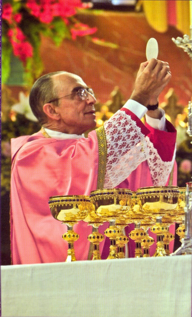 Mons. João Clá Dias usando paramentos róseos