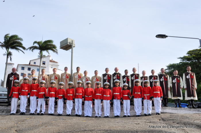 Grupo dos arautos de Nova Friburgo e Vitória no Convento da Penha
